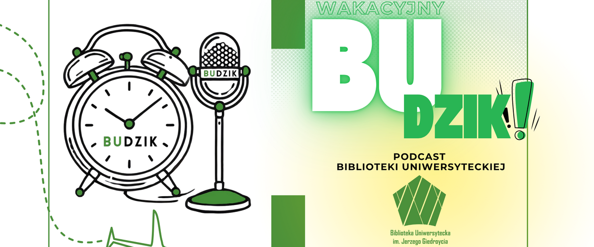 Wakacyjny plakat Podcastu Budzik