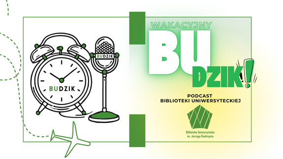 Wakacyjny plakat Podcastu Budzik